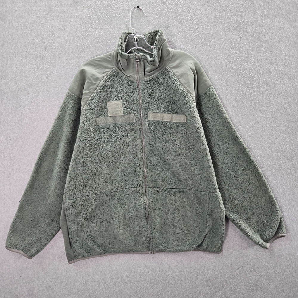 VINTAGE US Army Men Jacket Large Green Gen 3 Polartec Full Zip READ